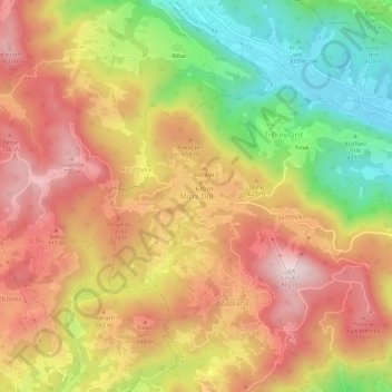 Mizni Dol topographic map, elevation, terrain