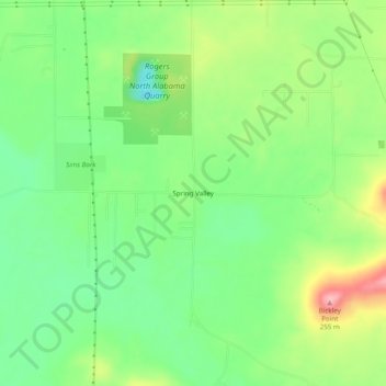 Spring Valley topographic map, elevation, terrain