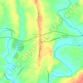 Rocky Ridge topographic map, elevation, terrain