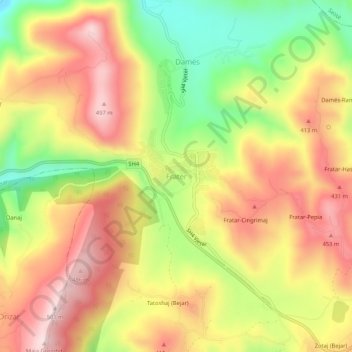 Frater topographic map, elevation, terrain