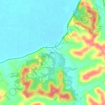 Oetters topographic map, elevation, terrain