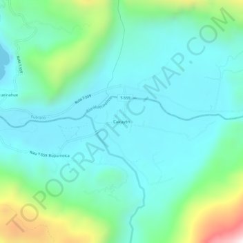 Caicayén topographic map, elevation, terrain