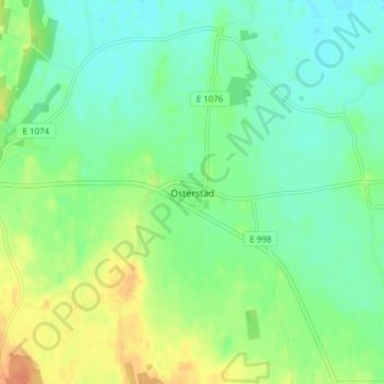 Österstad topographic map, elevation, terrain