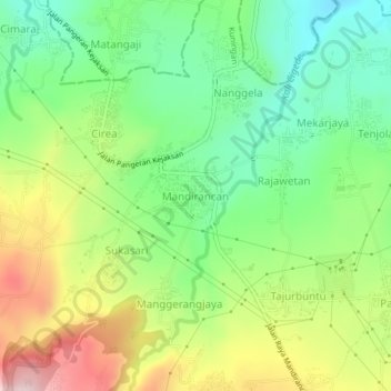 Mandirancan topographic map, elevation, terrain