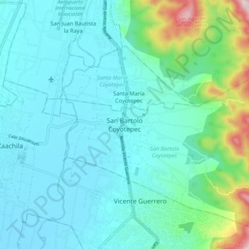 San Bartolo Coyotepec topographic map, elevation, terrain