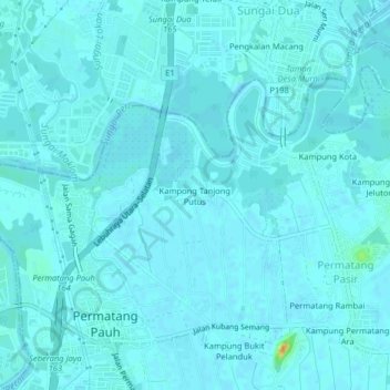 Kampong Tanjong Putus topographic map, elevation, terrain