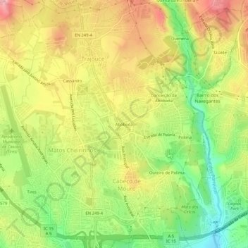 Abóboda topographic map, elevation, terrain