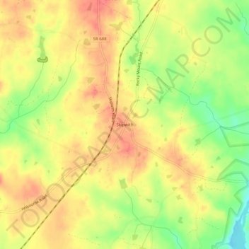 Skipwith topographic map, elevation, terrain