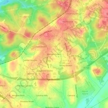 Monaco Estates topographic map, elevation, terrain