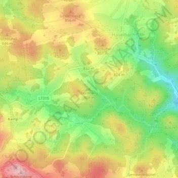 Dürnberg topographic map, elevation, terrain