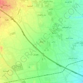 Shabaa topographic map, elevation, terrain