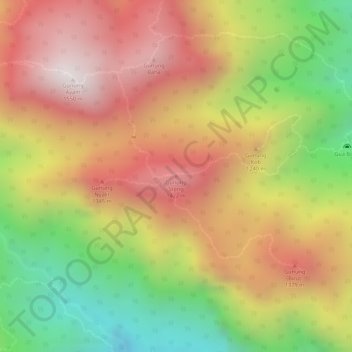 Gunung Stong topographic map, elevation, terrain