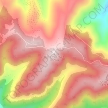 Black Mountain topographic map, elevation, terrain