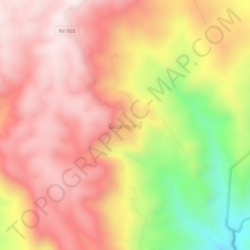 Guajiquiro topographic map, elevation, terrain