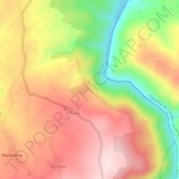 Miradouro da Faia topographic map, elevation, terrain