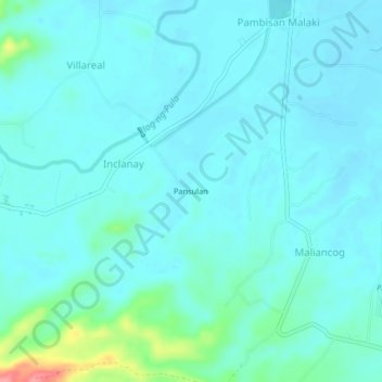 Pansulan topographic map, elevation, terrain