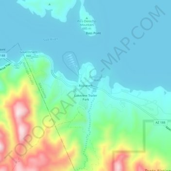 Roosevelt topographic map, elevation, terrain