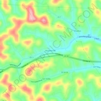 Reynoldsville topographic map, elevation, terrain