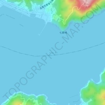 Otsuchi Bay topographic map, elevation, terrain