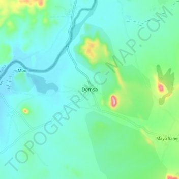 Demsa topographic map, elevation, terrain