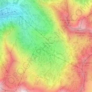 Albion Basin topographic map, elevation, terrain