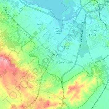 Fouchana topographic map, elevation, terrain