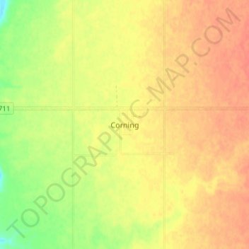 Corning topographic map, elevation, terrain