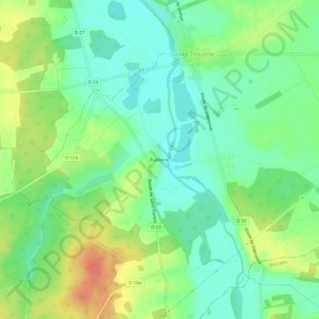 Fublaine topographic map, elevation, terrain