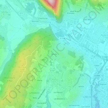 Macully topographic map, elevation, terrain