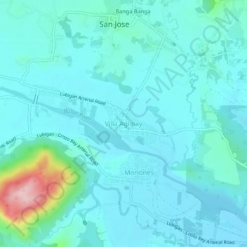 Villa Aglipay topographic map, elevation, terrain