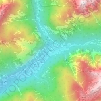 Trenta topographic map, elevation, terrain