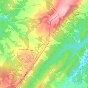 High View topographic map, elevation, terrain