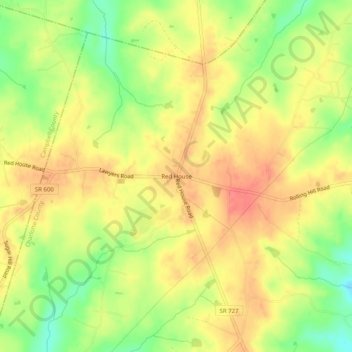Red House topographic map, elevation, terrain