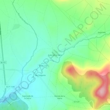 Cubo de la Sierra topographic map, elevation, terrain