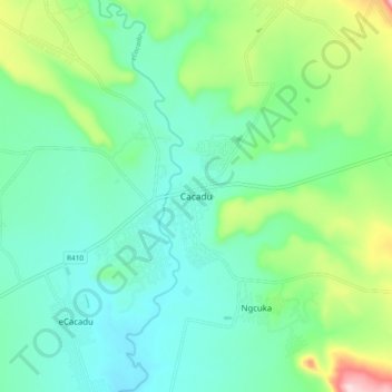 Cacadu topographic map, elevation, terrain