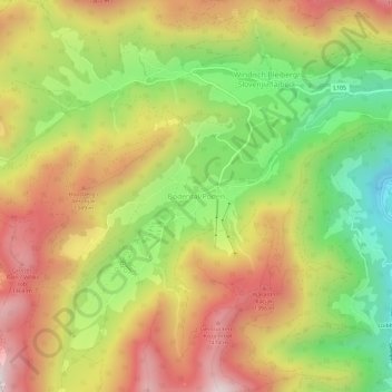 Bodental topographic map, elevation, terrain