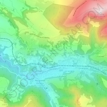 Le Pessy topographic map, elevation, terrain