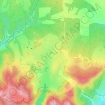 Svetoslav topographic map, elevation, terrain