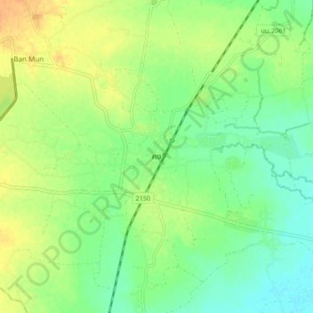 Khong topographic map, elevation, terrain