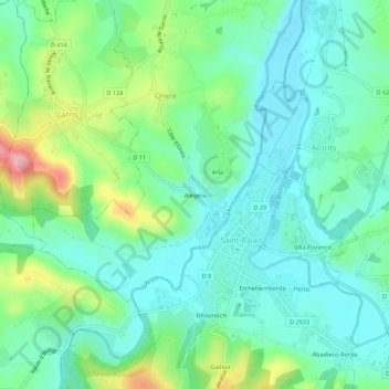 Alegera topographic map, elevation, terrain