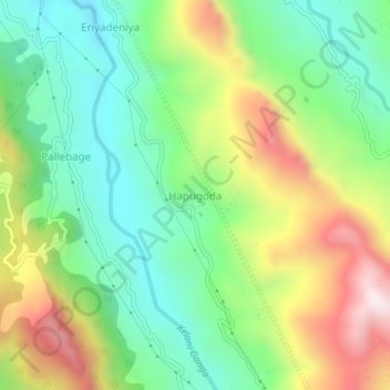 Hapugoda topographic map, elevation, terrain