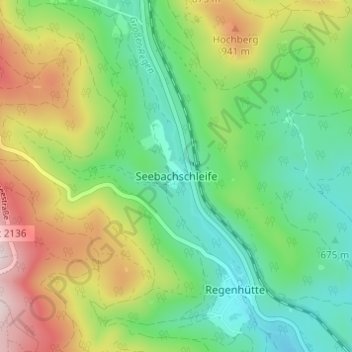 Seebachschleife topographic map, elevation, terrain