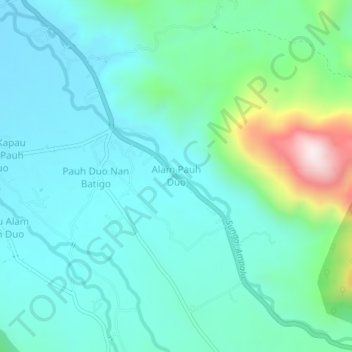 Alam Pauh Duo topographic map, elevation, terrain