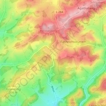 Graben topographic map, elevation, terrain