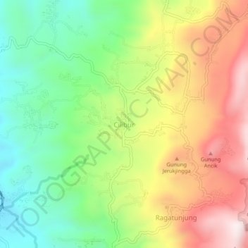 Cilibur topographic map, elevation, terrain