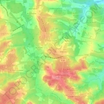 A Berrit topographic map, elevation, terrain
