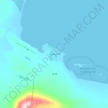 Ny-Ålesund topographic map, elevation, terrain