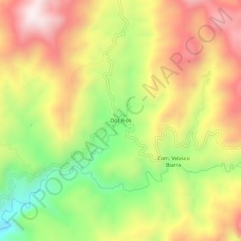 Dos Rios topographic map, elevation, terrain