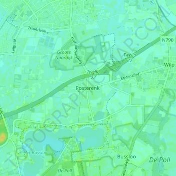 Posterenk topographic map, elevation, terrain