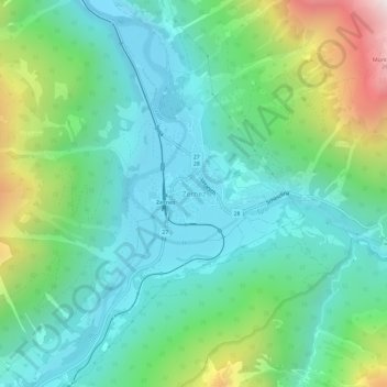 Zernez topographic map, elevation, terrain